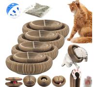Qsrsjcq Boopz Ball for Cats, Magic Organ Cat Scratcher, Flexible Cat Scratcher with Bell-Ball, Foldable & Changeable Accordion Shape Exercise Anxiety Relief Toy for Indoor Cats (4pcs)