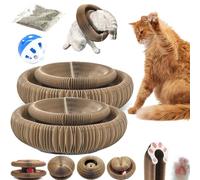 Qsrsjcq Boopz Ball for Cats, Magic Organ Cat Scratcher, Flexible Cat Scratcher with Bell-Ball, Foldable & Changeable Accordion Shape Exercise Anxiety Relief Toy for Indoor Cats (2pcs)