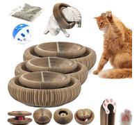 Qsrsjcq Boopz Ball for Cats, Magic Organ Cat Scratcher, Flexible Cat Scratcher with Bell-Ball, Foldable & Changeable Accordion Shape Exercise Anxiety Relief Toy for Indoor Cats (3pcs)