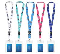 Qsszk Cruise Lanyards, 4 Pack Waterproof Cruise Lanyard with ID Badge Reel Holder, Detachable Buckle for Cruises Ships Key Cards, Cruise Ship Essentials
