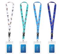 Qsszk Cruise Lanyards, 4 Pack Waterproof Cruise Lanyard with ID Badge Reel Holder, Detachable Buckle for Cruises Ships Key Cards, Cruise Ship Essentials