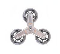 QSTDGVPW 1 Folding Shopping Cart Wheel Replacement Component Three-Wheel Caster Stainless Steel Bracket Wear-Resistant Wheels Folding Structure Suitable for Daily Errands Home Use, Orange