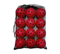 QSTDGVPW 12 Pieces Pickleball Balls, 74mm Competition Ball for Adults, Pickleball Training Accessories Designed, red