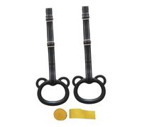 QSTDGVPW 2 Gym Rings for Kids, Strength Training Equipment, Bodyweight Exercise Rings, Black Hook