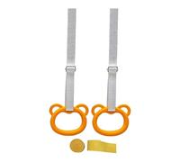 QSTDGVPW 2 Gym Rings for Kids, Strength Training Equipment, Bodyweight Exercise Rings, Orange Hook