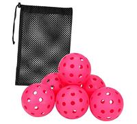 QSTDGVPW 6 Pieces Pickleball Balls S Competition Ball Training Pickleball Accessories for Indoor, Outdoor, Sanctioned Tournament Play, Pink