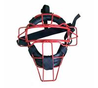QSTDGVPW Catcher Facial Guard Wire Frame Rigid Protection Comfort Padding Straps Suitable For Youth Adult Sports, Red Frame Black Face, Adult