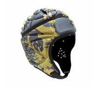 QSTDGVPW Children Headgear Impact Protection Helmet Padded Guard Adjustable Strap Ventilated Build Lightweight Fit Suitable for Rugby Football Soccer Physical Education, Gray Yellow
