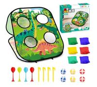 QSTDGVPW Children Throwing Game Toss Target Set Activity Oxford Cloth Material for Engaging Play Suitable for Classroom Outdoor Events, Dinosaur Theme with Chinese Co