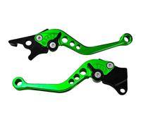 QSTDGVPW CNC Aluminum Motorcycle Brake Handle and Clutch Lever Assembly for Qiaoge Bikes with Front Disc Rear Drum Brake System Adjustable Positions Smooth Actuation, Green