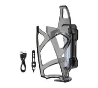 QSTDGVPW Cycling Bottle Holder, Lightweight Cup Carrier with Light for Night Biking Accessories, Clear Gray