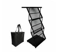QSTDGVPW Folding Document Stand Mesh Organizer Brochure Rack Multi-Tier Literature Holder Foldable Carbon Steel Construction Portable Suitable for Event Lobby Professional, 1000 460 370mm