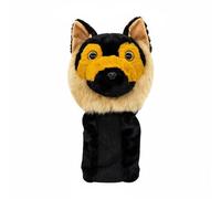 QSTDGVPW Golf Club Cover Driver Headcover Protector Furry Cartoon Dog Padded Interior Elastic Lining Soft Touch Washable Suitable for Golfer Course, Black Orange Shiba