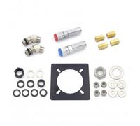 QSTDGVPW Hydraulic Steering Outboard Steering Pump Mounting Plate Fittings Linkage Set Metal Components With Angled Straight Connectors Red Blue suitable for, 300 HP Internal Connection Accessories