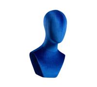 QSTDGVPW Mannequin Head Display Holder Canvas Block Foam Head Model Velvet Covered Suitable for Hat Jewelry Eyeglasses Hairpieces Salon Home Commercial Use, Blue