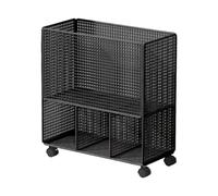 QSTDGVPW Mat Storage Cart, Kettlebells, Resistance Bands, Space Saving, Axis Equipment Storage Rack, Black
