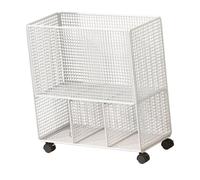 QSTDGVPW Mat Storage Cart, Kettlebells, Resistance Bands, Space Saving, Axis Equipment Storage Rack, White