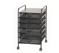 QSTDGVPW Portable Mesh File Organizer Cart with Pull Out Drawers for Document Sorting and Storage Wheeled Metal Office Rack with Raised Side Handles Suitable for Home Office Workstation, Black