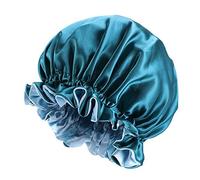 QSTDGVPW Satin Bonnet Double Layered Elastic Band Hair Cap Sleep Cap Reversible Use Skin Friendly Lightweight Material Suitable for Sleeping Showering Face Was, Blue