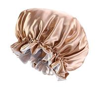 QSTDGVPW Satin Bonnet Double Layered Elastic Band Hair Cap Sleep Cap Reversible Use Skin Friendly Lightweight Material Suitable for Sleeping Showering Face Was, Khaki