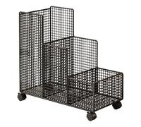 QSTDGVPW Utility Cart with Wheels for Storing Mats, Equipment Organizer, Fitness Equipment, Black