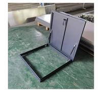 QSTGX Attic Access Door, Skylight Covers for Inside Home Stainless Steel Exterior for Attics, Escape Routes, Inspection Wells(Black,85x85-96x96 cm)