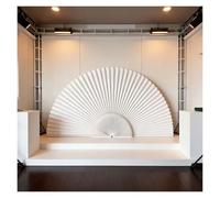 QSTGX Paper Room Divider Screen Room Divider With Shelves Accordion Folding Partition Walls for Study, Office, Exhibition, Retail Shoe Store, Office and Commercial Space(White,120x18x800 cm)