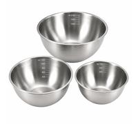 QSTZON 3 Pcs Stainless Steel Mixing Bowls for Baking Bowls | 23cm/20cm/17cm Kitchen Cooking Mixing Bowl Set with Non-Slip Bottom for Kitchen Tools, Baking, Dough Kneading, Serving