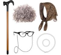 Qsvbeeqj 100 Days School Event Girls Granny Costume Old Lady Make Up Realistic Clothing For Theme Parties And Cosplay Cosplay Wigs For Girls