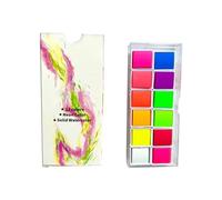 Qsvbeeqj 12 Colors Watercolor Paints Fluorescent Color Paint Portable Artist Set For Painting On Fabric Stone Wood Paper Nail Art Watercolor Paint Set