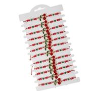 Qsvbeeqj 12 Pack Cherrys Alloy Crystals Bead Bracelets Adjustable Length Braided Wristbands For Everyday Styles Beaded For Parties