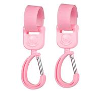 Qsvbeeqj 2 Pcs Hooks Clips 360 Degree Rotate Bag Hanger Adjustable Accessories High Load-bearing Baby Hooks Clips For Hanging Diaper Bag Shopping Basket In Garage Heavy Duty