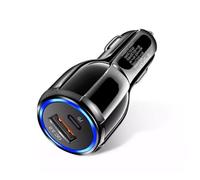Qsvbeeqj 2-Port USB C Car Socket 30W Fast Charging Adapter Quick Charging Dock Base For Smartphones Tablets Laptops