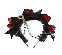 Qsvbeeqj 2000s Maid Hair Bows For Halloween Punk Bowknot Hair Clip Choker Cuffs Band For Cosplay Party Dressingup Headwear Neckwear