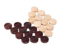 Qsvbeeqj 24Pcs Wood Checker Set Backgammon Accessories Wood Chess Pieces Chess Accessories Puzzle Toy Travel Set Checker Backgammon