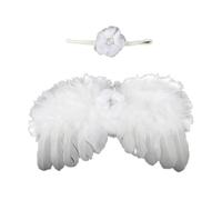 Qsvbeeqj 2PCS Newborn Photography Props Wing & Flower Headband Headdress Baby Photoshoot Props Infant Costume Baby Hair Accessories