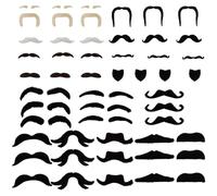 Qsvbeeqj 49Pcs Fake Mustaches Adhesive Novelty Hairy Beard Costume Facials Hair For Christmas Party Supplies Decorations Fake Beard Costume