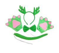 Qsvbeeqj 4PCS Halloween Dragon Costumes Set Dragon Headband Tail Gloves And Bowtie Halloween Dress Up Set For Kid Adult Birthday Costume Play Prop