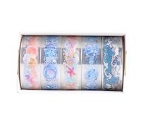 Qsvbeeqj 5 Rolls Flower Pattern Crafting Tape Lovely Masking Butterfly Decorative Artists Scrapbooking Supplies
