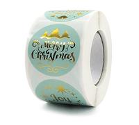 Qsvbeeqj 500pcs Merry Christmas Stickers Labels Roll 4 Designs Envelope Seal Sticker