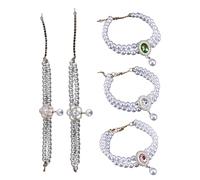 Qsvbeeqj 5pcs Sweet Dog Princesses Necklace Pet Birthday Pendants Romantics Pearls Necklace For Dog And Cats With Festives