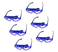 Qsvbeeqj 6Pcs Glowing In The Darks Heart Glasses Bright LED Light For Concerts Reusable Frame Rechargeable LED Party Glasses