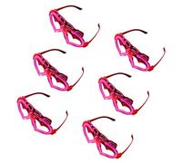 Qsvbeeqj 6Pcs Glowing In The Darks Heart Glasses Bright LED Light For Concerts Reusable Frame Rechargeable LED Party Glasses