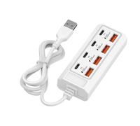 Qsvbeeqj 8 Port USB Electrical Socket 25W USB TYPE C Power Strips Charging Adapter Station Splitter For Tablet Laptop Mobile Phones Extension Cable