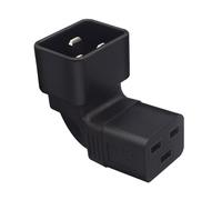 Qsvbeeqj 90 Degree IEC320 C20 To IEC320 C19 Power Conversion Adapter 3 Terminals Male To Female Power Connector Converter