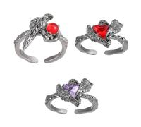 [Qsvbeeqj] Adjustable Open Design Crow Sling Multilayer Compatible Crow Ring Trendy Combination Decoration