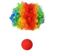 Qsvbeeqj Adults Clown Dress Up Accessories For Halloween Parties And Character Impersonation Role Play Rainbow Hair Nose Outfit Unique Clown Styles