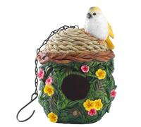 Qsvbeeqj Bird Nest Parrot Nest Hanging House for Various Sizes Birds Wild Birdhouse Resin Nest Breeding Bird House for the Courtyard