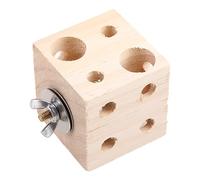 Qsvbeeqj Bird Wood Block Toy For Chew Training Parrot Treat Tabletop Puzzle Toy For Bird Grinding Beak Parakeet Food Foraging Training Toys Parakeets Parrots