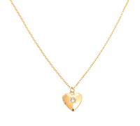 Qsvbeeqj Birth Stone Heart Shaped Necklace With Photo Box Pendant Adjustable Length Neckchain Clavicle Chain Jewelry For Women Photo Locket